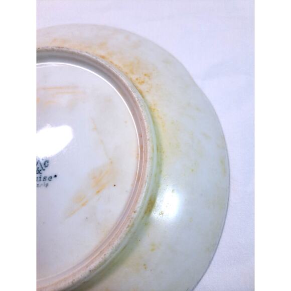 Antique J&C Louise Bavaria 1898-1923 White Brown Green Pine Cones Scalloped - Picture 11 of 12